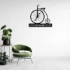 Personalized Penny Farthing Bicycle Metal Sign Custom Name Vintage Bike Wall Art Personalized Penny Farthing bicycle metal sign in 16 gauge steel with custom name for vintage bike wall decor, garage, workshop, and cycling gift.