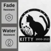 Personalized Cat Memorial Metal Sign Custom Name Pet Bereavement Decor Personalized cat memorial metal sign in 16 gauge steel with custom name for pet remembrance decor, home, garden, and cat lover memorial gift.