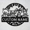 Personalized Woodland Creatures Sign Custom Name Forest Nursery Decor Personalized woodland creatures sign in 16 gauge steel with custom name for forest nursery wall decor, kids room, playroom, cabin and gift art.