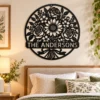 Personalized Floral Bouquet Metal Sign Custom Name Garden Office Decor Gift Personalized floral bouquet metal sign in 16 gauge steel with custom name for garden, office and home wall decor, floral art and gift idea.