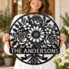 Personalized Floral Bouquet Metal Sign Custom Name Garden Office Decor Gift Personalized floral bouquet metal sign in 16 gauge steel with custom name for garden, office and home wall decor, floral art and gift idea.