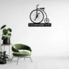 Personalized Penny Farthing Bicycle Metal Sign Custom Name Vintage Bike Wall Art Personalized Penny Farthing bicycle metal sign in 16 gauge steel with custom name for vintage bike wall decor, garage, workshop, and cycling gift.