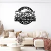 Personalized woodland creatures sign in 16 gauge steel with custom name for forest nursery wall decor, kids room, playroom, cabin and gift art.