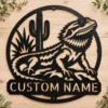 Custom Bearded Dragon Metal Sign Personalized Name Lizard Pet Wall Art Gift Custom bearded dragon metal sign in 16 gauge steel with personalized pet name for lizard wall decor, reptile room, bedroom, pet lover and gift art.