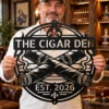 Custom Cigar Metal Sign Personalized Name Cigar Lounge Smoking Wall Art Gift Custom cigar metal sign in 16 gauge steel with personalized name for cigar lounge wall decor, home bar, smoking room, man cave and cigar lover gift.