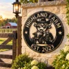 Custom Cow Tractor Metal Sign Personalized Farm Name Wall Art Decor Gift Custom cow tractor metal sign in 16 gauge steel with personalized farm name for farmhouse wall decor, barn, ranch, garage and country gift art.