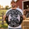 Custom Cow Tractor Metal Sign Personalized Farm Name Wall Art Decor Gift Custom cow tractor metal sign in 16 gauge steel with personalized farm name for farmhouse wall decor, barn, ranch, garage and country gift art.