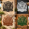 Custom Highland Cow Metal Sign Personalized Name Farmhouse Wall Art Decor Gift Custom Highland cow metal sign in 16 gauge steel with personalized name for farmhouse wall decor, barn, ranch, country home, cattle lover and gift art.