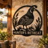Custom Quail Metal Sign Personalized Name Bird Hunter Gift Farmhouse Wall Art Custom quail metal sign in 16 gauge steel with personalized name for bird hunter wall decor, farmhouse, cabin, barn, garage and outdoor gift art.