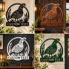 Custom Quail Metal Sign Personalized Name Bird Hunter Gift Farmhouse Wall Art Custom quail metal sign in 16 gauge steel with personalized name for bird hunter wall decor, farmhouse, cabin, barn, garage and outdoor gift art.