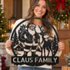 Custom Santa Reindeer Metal Sign Personalized Family Name Christmas Wall Decor Custom Santa reindeer metal sign in 16 gauge steel with personalized family name for Christmas wall decor, front porch, fireplace, garden and holiday gift.