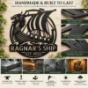 Custom Viking Ship Metal Sign Personalized Norse Totem Wall Art Decor Gift Custom Viking ship metal sign in 16 gauge steel with personalized name for Norse wall decor, Viking fan, man cave, cabin, office and gift art.
