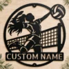 Custom Volleyball Metal Sign Personalized Name Volleyball Coach Sport Gift Custom volleyball metal sign in 16 gauge steel with personalized name for volleyball coach wall decor, player bedroom, gym, team room and sports gift.