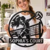 Custom Volleyball Metal Sign Personalized Name Volleyball Coach Sport Gift Custom volleyball metal sign in 16 gauge steel with personalized name for volleyball coach wall decor, player bedroom, gym, team room and sports gift.