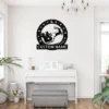 Custom Santa Sleigh Metal Sign Personalized Family Name Christmas Wall Decor Custom Santa sleigh metal sign in 16 gauge steel with personalized family name for Christmas wall decor, front porch, fireplace, home and holiday gift.