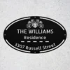 Custom House Address Metal Sign Personalized House Number Wall Art Plaque Gift Custom house address metal sign in 16 gauge steel with personalized house number for front door, porch, gate, fence and housewarming gift decor.