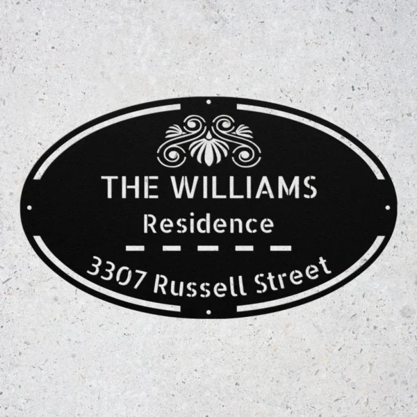 Custom House Address Metal Sign Personalized House Number Wall Art Plaque Gift Custom house address metal sign in 16 gauge steel with personalized house number for front door, porch, gate, fence and housewarming gift decor.
