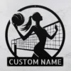 Custom Volleyball Metal Sign Personalized Name Volleyball Coach Sport Gift Custom volleyball metal sign in 16 gauge steel with personalized name for volleyball coach wall decor, player bedroom, gym, team room and sports gift.