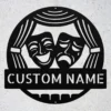 Custom Performing Arts Metal Sign Personalized Name Theater Drama Studio Gift Custom performing arts metal sign in 16 gauge steel with personalized name for theater wall decor, drama studio, rehearsal room, school and gift art.
