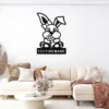 Custom Bunny Metal Sign Personalized Name Easter Nursery Wall Art Decor Gift Custom bunny metal sign in 16 gauge steel with personalized name for Easter nursery wall decor, kids room, garden, farmhouse and bunny lover gift.
