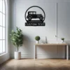 Custom Classic Car Metal Sign Personalized Garage Name Auto Wall Art Gift Custom classic car metal sign in 16 gauge steel with personalized garage name for vintage auto wall decor, garage, workshop, man cave and car gift.
