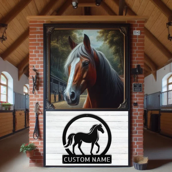Custom Walking Horse Metal Sign Personalized Tennessee Gaited Horse Wall Decor Custom walking horse metal sign in 16 gauge steel with personalized horse name for Tennessee gaited horse wall decor, barn, stable, ranch and equestrian gift.