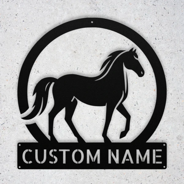 Custom Walking Horse Metal Sign Personalized Tennessee Gaited Horse Wall Decor Custom walking horse metal sign in 16 gauge steel with personalized horse name for Tennessee gaited horse wall decor, barn, stable, ranch and equestrian gift.