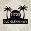 Custom Palm Tree Address Sign Personalized House Number Metal Beach Decor Gift Custom palm tree address sign in 16 gauge steel with personalized house number for tropical home decor, front yard, porch, gate, patio and gift.