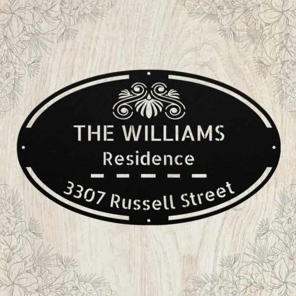 Custom House Address Metal Sign Personalized House Number Wall Art Plaque Gift Custom house address metal sign in 16 gauge steel with personalized house number for front door, porch, gate, fence and housewarming gift decor.