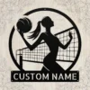 Custom Volleyball Metal Sign Personalized Name Volleyball Coach Sport Gift Custom volleyball metal sign in 16 gauge steel with personalized name for volleyball coach wall decor, player bedroom, gym, team room and sports gift.