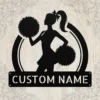 Custom Cheerleader Metal Sign Personalized Name Cheer Team Wall Art Decor Gift Custom cheerleader metal sign in 16 gauge steel with personalized name for cheer team wall decor, cheerleader bedroom, gym, studio and gift art.