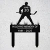 Custom Hockey Memorial Metal Sign Personalized Player Name Loss Tribute Gift Custom hockey memorial metal sign in 16 gauge steel with personalized player name for loss tribute, jersey remembrance, hockey wall decor and memorial gift.
