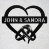 Custom heart with rings metal sign in 16 gauge steel with personalized names and wedding date for anniversary wall decor, wedding gift and home art.