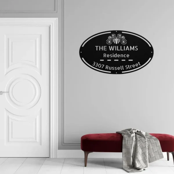 Custom House Address Metal Sign Personalized House Number Wall Art Plaque Gift Custom house address metal sign in 16 gauge steel with personalized house number for front door, porch, gate, fence and housewarming gift decor.