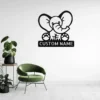 Custom Elephant Metal Sign Personalized Name Safari Nursery Wall Art Decor Gift Custom elephant metal sign in 16 gauge steel with personalized name for safari nursery wall decor, kids room, playroom, animal lover and gift art.