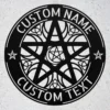 Custom Pentacle Metal Sign Personalized Name Wiccan Pagan Wall Art Decor Gift Custom pentacle metal sign in 16 gauge steel with personalized name for Wiccan Pagan wall decor, altar, garden, spiritual space and gift art.