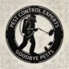 Personalized pest control metal sign in 16 gauge steel with custom exterminator name for office wall decor, garage, workshop, business and professional gift.