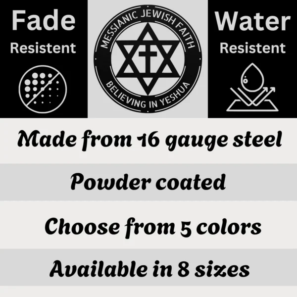 Personalized Messianic Jew Metal Sign Custom Grafted In Star Of David Wall Decor Personalized Messianic metal sign with Grafted In Star of David design and custom name for faith wall decor, home, prayer room, office and gift.