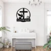 Custom Dove And Cross Metal Sign Personalized Name Religious Wall Art Decor Gift Custom dove and cross metal sign in 16 gauge steel with personalized name for Christian wall decor, home, church, prayer room, garden and gift art.