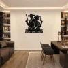 Custom cowboy cowgirl metal sign in 16 gauge steel with personalized names for western couple wall decor, ranch, barn, farmhouse and gift art.