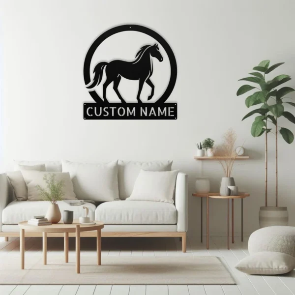 Custom Walking Horse Metal Sign Personalized Tennessee Gaited Horse Wall Decor Custom walking horse metal sign in 16 gauge steel with personalized horse name for Tennessee gaited horse wall decor, barn, stable, ranch and equestrian gift.