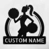 Custom Cheerleader Metal Sign Personalized Name Cheer Team Wall Art Decor Gift Custom cheerleader metal sign in 16 gauge steel with personalized name for cheer team wall decor, cheerleader bedroom, gym, studio and gift art.