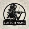 Custom Violin Player Metal Sign Personalized Name Music Studio Wall Art Gift Custom violin player metal sign in 16 gauge steel with personalized name for music studio wall decor, violinist, practice room and musician gift.