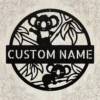 Custom Koala Metal Sign Personalized Name Safari Nursery Wall Art Decor Gift Custom koala metal sign in 16 gauge steel with personalized name for safari nursery wall decor, kids room, playroom, wildlife and gift art.