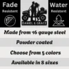 Personalized ATV couple metal sign in 16 gauge steel with custom names for offroad quad rider wall decor, garage, cabin, workshop and couple gift.