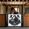 Custom Horses Metal Sign Personalized Horse Rider Name Farmhouse Wall Decor Custom horses metal sign in 16 gauge steel with personalized horse rider name for farmhouse wall decor, barn, stable, ranch, tack room and gift.