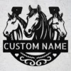 Custom Horses Metal Sign Personalized Horse Rider Name Farmhouse Wall Decor Custom horses metal sign in 16 gauge steel with personalized horse rider name for farmhouse wall decor, barn, stable, ranch, tack room and gift.