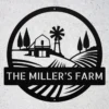 Custom Farmstead Landscape Metal Sign Personalized Family Farm House Wall Decor Custom farmstead landscape metal sign in 16 gauge steel with personalized family farm name for farmhouse wall decor, barn, ranch, porch and gift art.