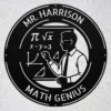 Custom Mr. Math Teacher metal sign in 16 gauge steel with personalized name for mathematics classroom wall decor, tutoring room, teacher office and gift.
