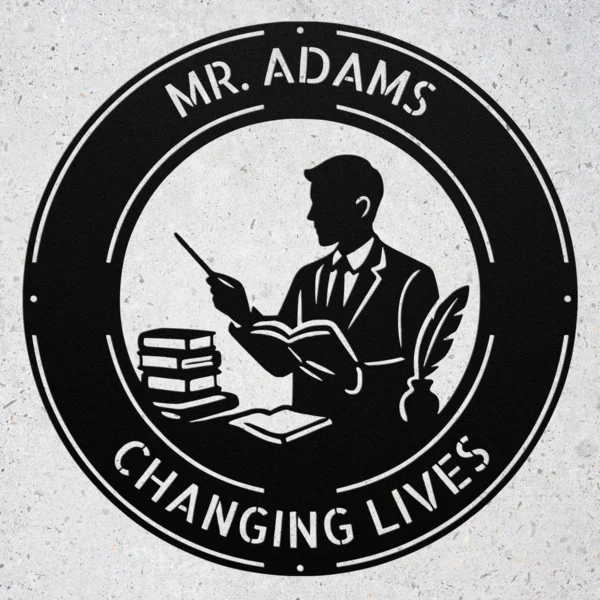 Custom Mr Literature Teacher Metal Sign Personalized English Classroom Wall Art Custom Mr. Literature Teacher metal sign in 16 gauge steel with personalized name for English classroom wall decor, library, teacher office and gift.